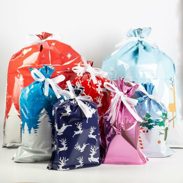 Christmas Gift Bags with Drawstrings - craftmasterslate