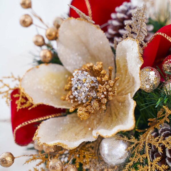 Christmas Glam Magnolia Arrangement with Pot - craftmasterslate