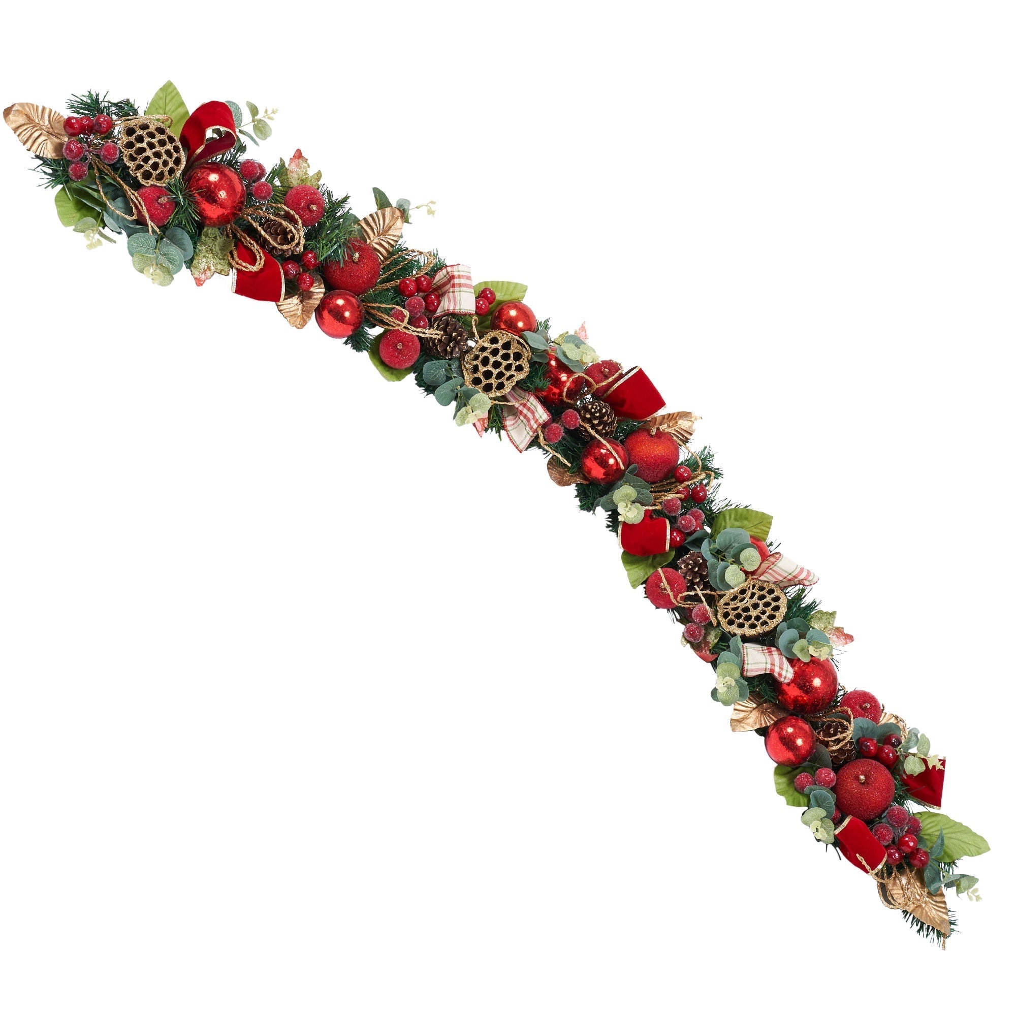 Christmas Red Plain Lotus Pod Garland - craftmasterslate