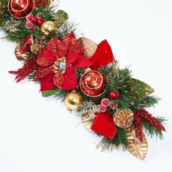 Christmas Red Poinsettia Garland - craftmasterslate