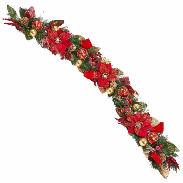 Christmas Red Poinsettia Garland - craftmasterslate