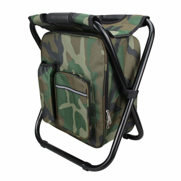 Outdoor Folding Chair with Ice Pack Camping Fishing Stool Portable Backpack Cooler Insulated Picnic Bag - craftmasterslate